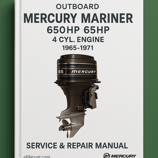 MERCURY Mariner 650HP 65HP 4 CYL. OUTBOARD Engine 1965-1971 Service Repair Manual