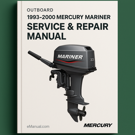 1993-2000 Mercury Mariner Outboard 3.3hp 1 cyl 2 stroke Engine Service Repair Manual (Original Fsm )