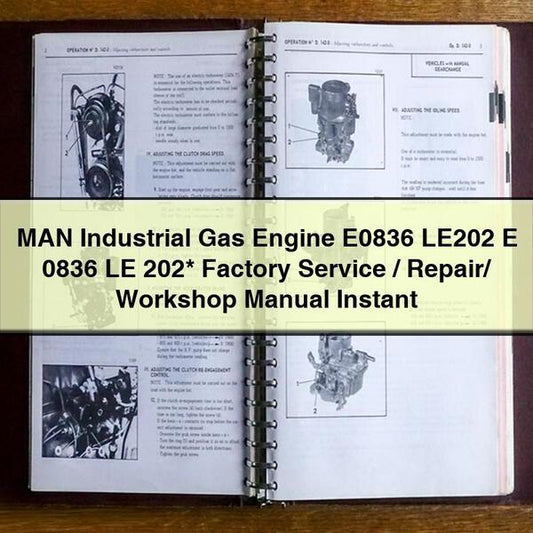 MAN Industrial Gas Engine E0836 LE202 E 0836 LE 202 Factory Service/Repair/ Workshop Manual