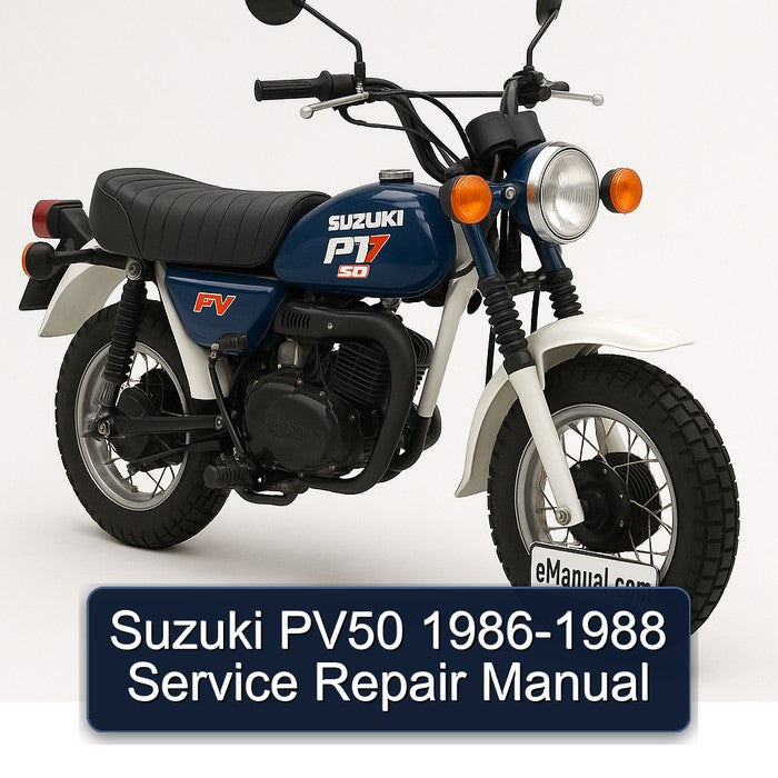1986-1988 Suzuki PV50 Service Repair Workshop Manual