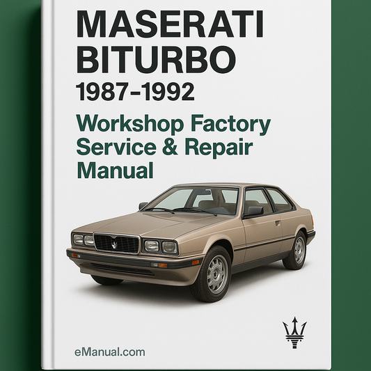 MASERATI BITURBO 1987-1992 Workshop Factory Service Repair Manual
