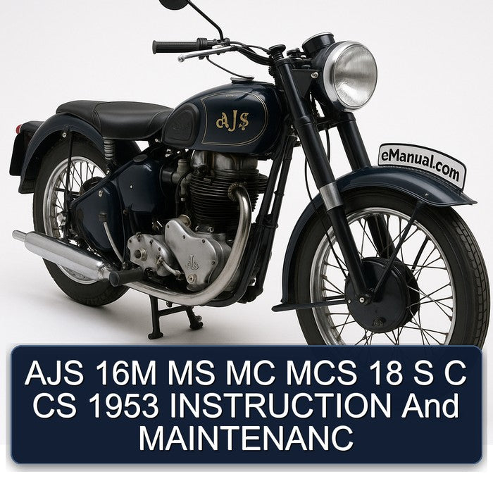AJS 16M MS MC MCS 18 S C CS 1953 INSTRUCTION And MAINTENANC