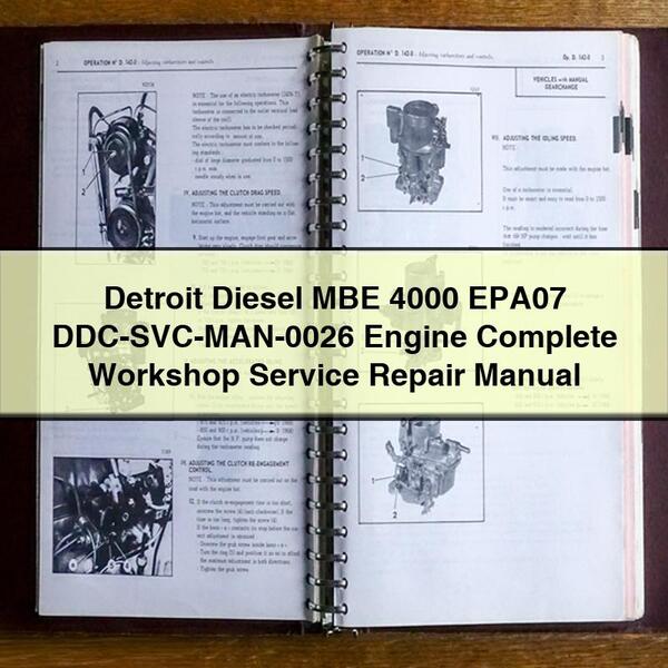 Detroit Diesel MBE 4000 EPA07 DDC-SVC-MAN-0026 Engine Complete Workshop Service Repair Manual