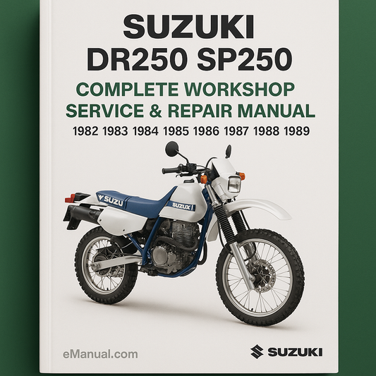 Suzuki DR250 DR-250 SP250 Komplettes Werkstatt-Service-Reparaturhandbuch 1982 1983 1984 1985 1986 1987 1988 1989 PDF-Download