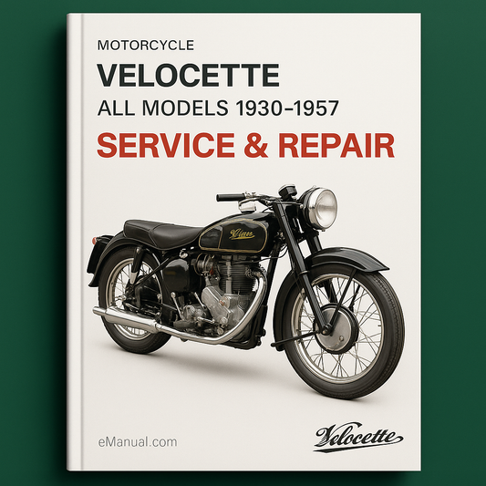 Velocette Motorcycle All Models 1930-1957 Service Repair Workshop Manual