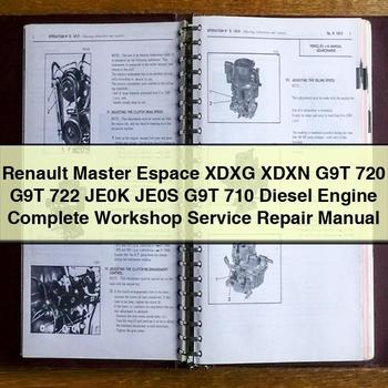 MAN Renault Master Espace Xdxg Xdxn G9T 720 722 JE0K JE0S 710 Diesel Engine Service Repair Workshop Manual