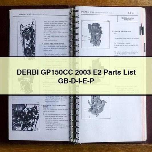 DERBI GP150CC 2003 E2 Parts List GB-D-I-E-P