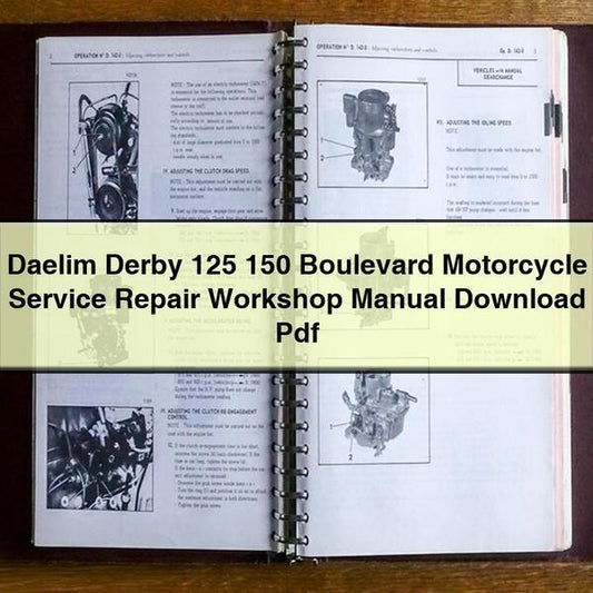 Daelim Derby 125 150 Boulevard Motorcycle Service Repair Workshop Manual