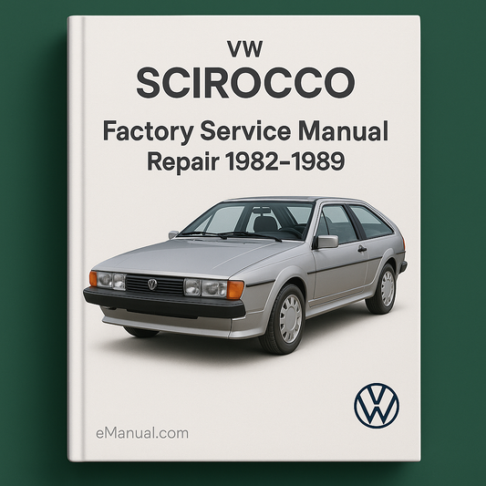 Reparación del manual de servicio de fábrica de VW VOLKSWAGEN SCIROCCO 1982-1989 Descargar PDF en línea