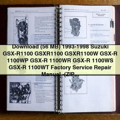 1993-1998 Suzuki GSX-R1100 GSXR1100 GSXR1100W GSX-R 1100WP GSX-R 1100WR GSX-R 1100WS GSX-R 1100WT Factory Service Repair Manual -(ZIP - )