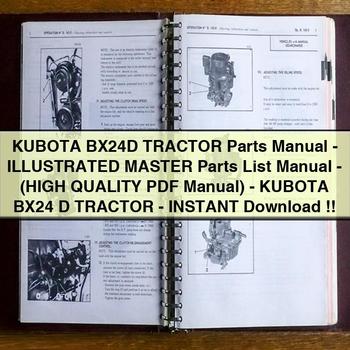 KUBOTA BX24D Tractor Parts Manual-Illustrated Master Parts List Manual-(HIGH QUALITY Manual)-KUBOTA BX24 D Tractor