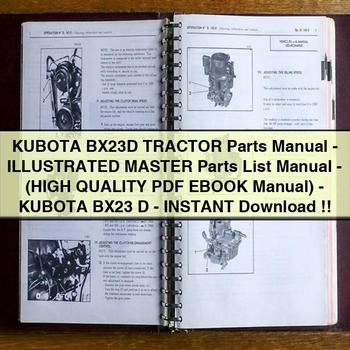 KUBOTA BX23D Tractor Parts Manual-Illustrated Master Parts List Manual-(HIGH QUALITY EBook Manual)-KUBOTA BX23 D