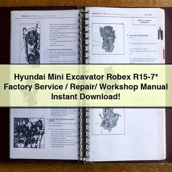 Hyundai Mini Excavator Robex R15-7 Factory Service/Repair/ Workshop Manual