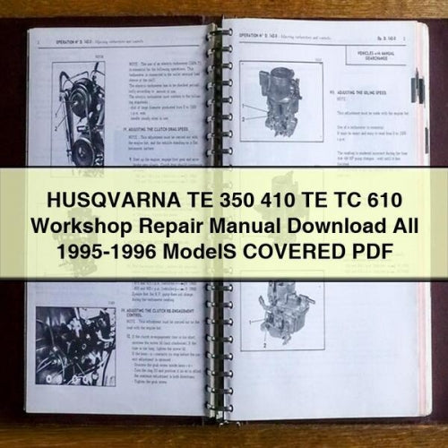 HUSQVARNA TE 350 410 TE TC 610 Workshop Repair Manual All 1995-1996 ModelS COVERED