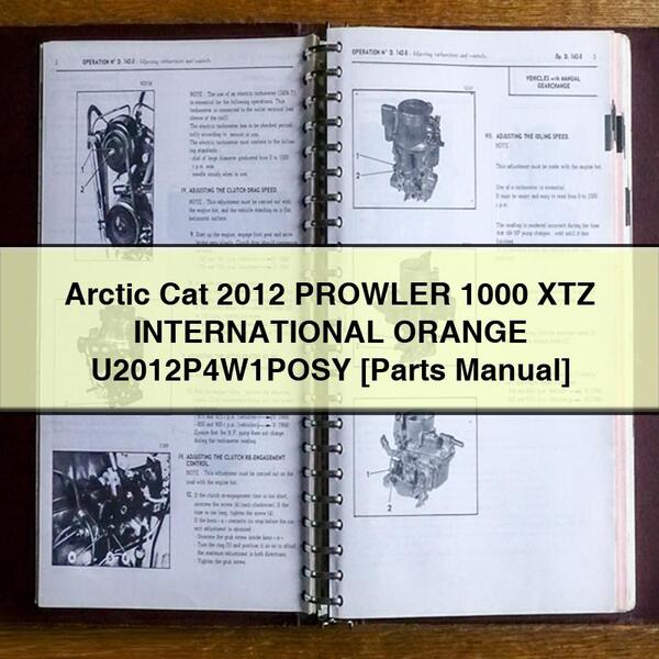 Arctic Cat 2012 PROWLER 1000 XTZ INTERNATIONAL ORANGE U2012P4W1POSY Parts Manual