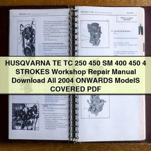 HUSQVARNA TE TC 250 450 SM 400 450 4 STROKES Workshop Repair Manual All 2004 ONWARDS ModelS COVERED