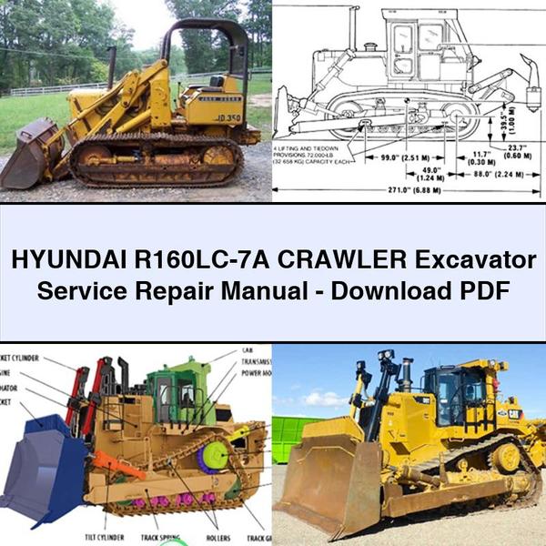 Hyundai R160LC-7A Crawler Excavator Service Repair Manual-PDF