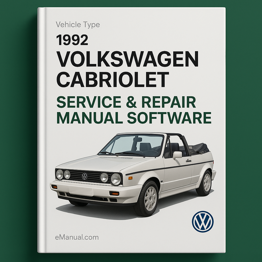1992 Volkswagen Cabriolet Service & Repair Manual Software