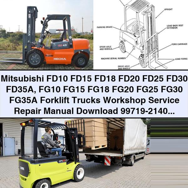 Mitsubishi FD10 FD15 FD18 FD20 FD25 FD30 FD35A FG10 FG15 FG18 FG20 FG25 FG30 FG35A Forklift Workshop Service Repair Manual 99719-21400