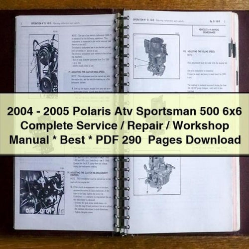 2004 - 2005 Polaris Atv Sportsman 500 6x6 Complete Service / Repair / Workshop Manual * Best * 290+ Pages
