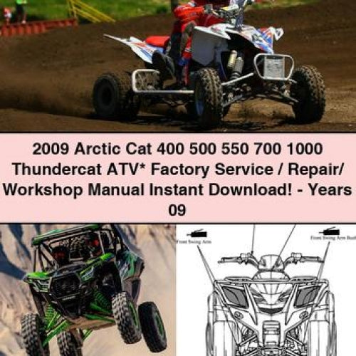 2009 Arctic Cat 400 500 550 700 1000 Thundercat ATV* Factory Service / Repair/ Workshop Manual - Years 09 PDF