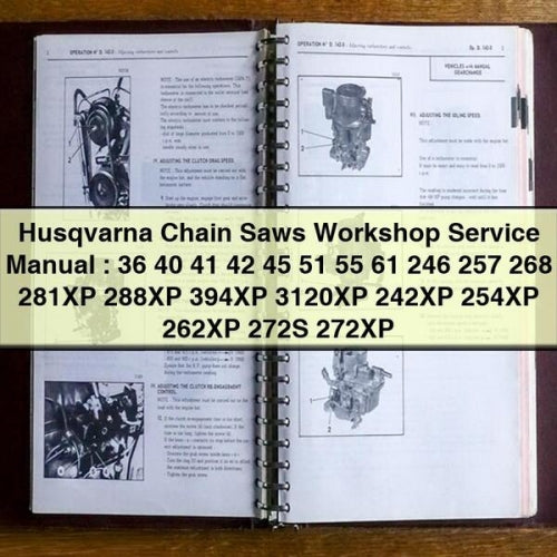 Husqvarna Chain Saws Workshop Service Manual : 36 40 41 42 45 51 55 61 246 257 268 281XP 288XP 394XP 3120XP 242XP 254XP 262XP 272S 272XP