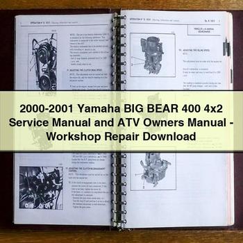 2000-2001 Yamaha BIG BEAR 400 4x2 Service Manual and ATV Owners Manual-Workshop Repair