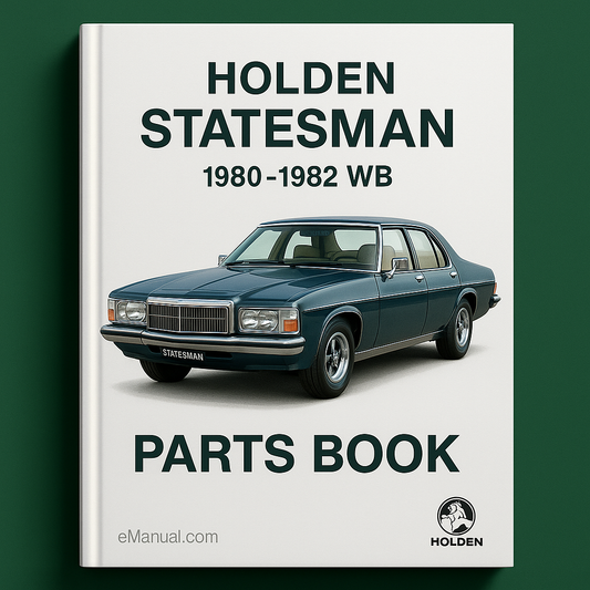 HOLDEN STATESMAN 1980-1982 WB Parts Book Catalog