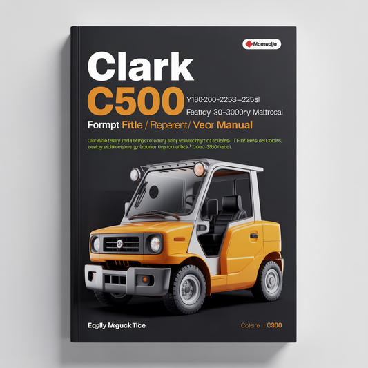 Clark C500 Y180-200-225S-225L-250S-250L-300S-300L-350 Forklift * Factory Service / Repair/ Workshop Manual (SM-575)