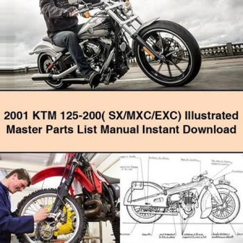2001 KTM 125-200( SX/MXC/EXC) Illustrated Master Parts List Manual PDF