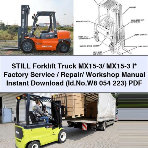 STILL Forklift MX15-3/ MX15-3 I* Factory Service / Repair/ Workshop Manual (Id.No.W8 054 223) PDF