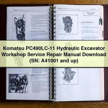 Komatsu PC490LC-11 Hydraulic Excavator Workshop Service Repair Manual (SN: A41001 and up)