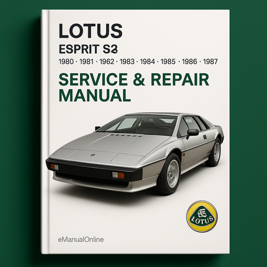 Lotus Esprit S3 1980 1981 1982 1983 1984 1985 1986 1987 Service Repair Manual