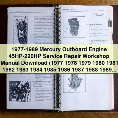 1977-1989 Mercury Outboard Engine 45HP-220HP Service Repair Workshop Manual (1977 1978 1979 1980 1981 1982 1983 1984 1985 1986 1987 1988 1989)