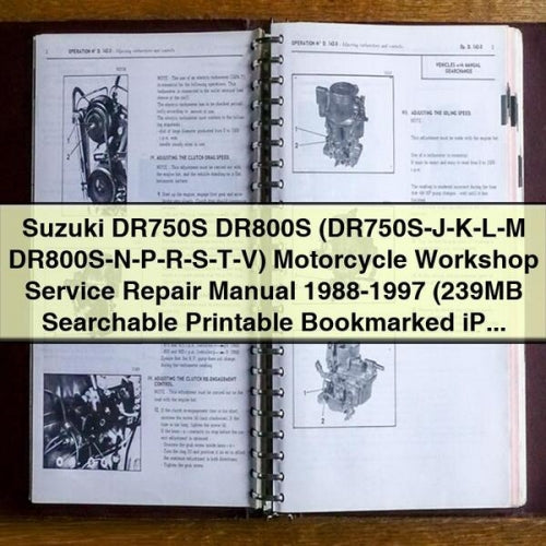 Suzuki DR750S DR800S (DR750S-J-K-L-M DR800S-N-P-R-S-T-V) Motorcycle Workshop Service Repair Manual 1988-1997 Download