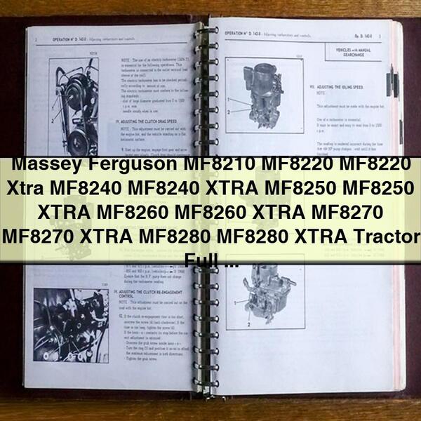 Massey Ferguson MF8210 MF8220 MF8220 Xtra MF8240 MF8240 XTRA MF8250 MF8250 XTRA MF8260 MF8260 XTRA MF8270 MF8270 XTRA MF8280 MF8280 XTRA Tractor Full Service Repair Manual P