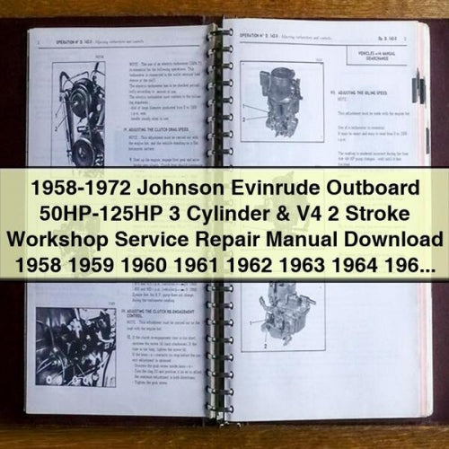 Johnson Evinrude Outboard Boat 50HP-125HP V4 Service Repair Manual