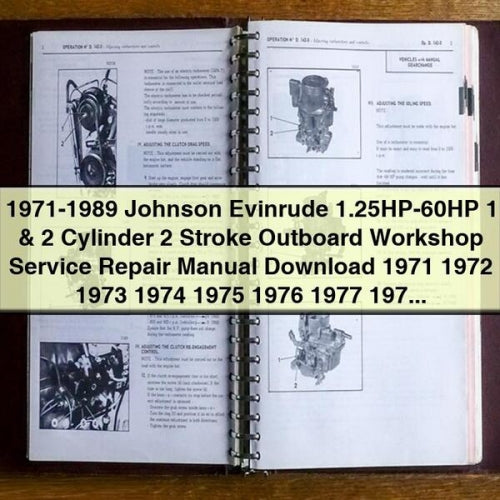 1971-1989 Johnson Evinrude 1.25HP-60HP 1 & 2 Cylinder 2 Stroke Outboard Workshop Service Repair Manual 1971 1972 1973 1974 1975 1976 1977 1978 1979 1980 1981 1982 1983 1984 1985 1986 1987