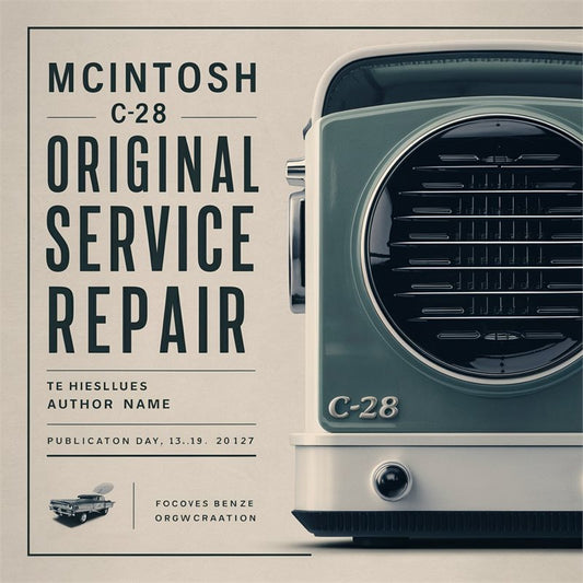 Audio Analyzers Mcintosh C-28 Original Service Repair Workshop Manual PDF