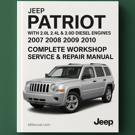 Jeep Patriot With 2.0L 2.4L & 2.0D Diesel Engines Complete Workshop Service Repair Manual 2007 2008 2009 2010