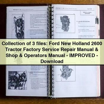 Collection of 3 files Ford New Holland 2600 Tractor Factory Service Repair Manual Shop Operators Manual-Improved