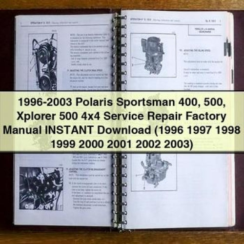 1996-2003 Polaris Sportsman 400 500 Xplorer 500 4x4 Service Repair Factory Manual (1996 1997 1998 1999 2000 2001 2002 2003)