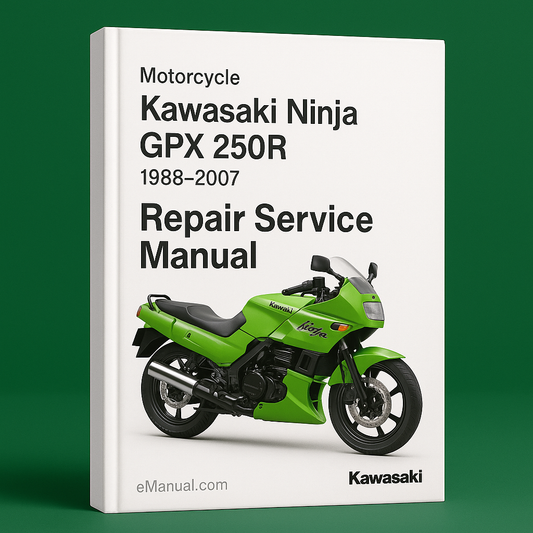 Kawasaki Ninja GPX 250R 1988-2007 Motorcycle Repair Service Manual 1989 1990 1991 1992 1993 1994 1995 1996 1997 1998 1999 2000 2001 2002 2003 2004 2005 2006