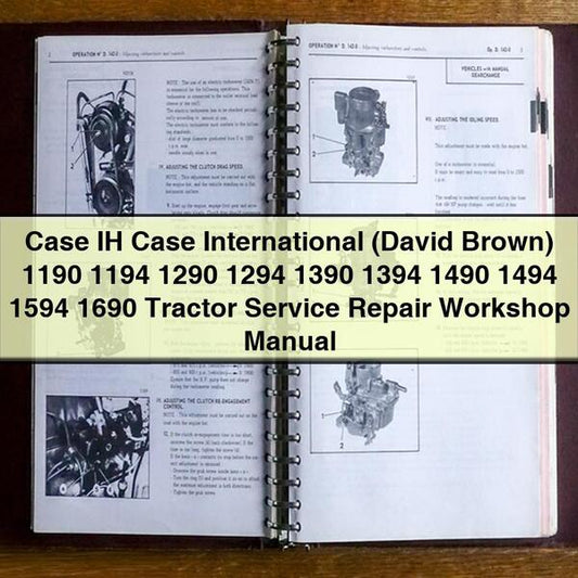 Case IH Case International (David Brown) 1190 1194 1290 1294 1390 1394 1490 1494 1594 1690 Tractor Service Repair Workshop Manual