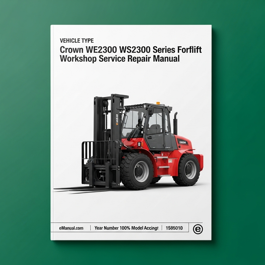 Crown Forklift WE2300 WS2300 Series Workshop Service Repair Manual (English French German)