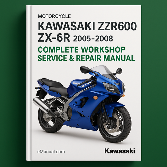 Kawasaki ZZR600 ZX6R Complete Workshop Service Repair Manual 2005 2006 2007 2008