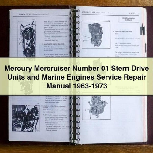 Mercury Mercruiser Number 01 Stern Drive Units and Marine Engines Service Repair Manual 1963-1973