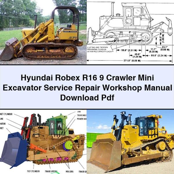 Hyundai Robex R16 9 Crawler Mini Excavator Service Repair Workshop Manual Pdf