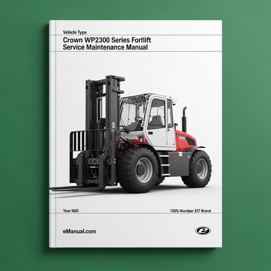 Crown WP2300 Series Forklift Service Maintenance Manual