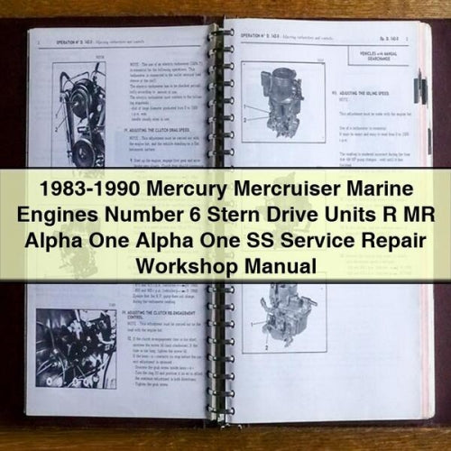 1983-1990 Mercury Mercruiser Marine Engines Number 6 Stern Drive Units R MR Alpha One Alpha One SS Service Repair Workshop Manual